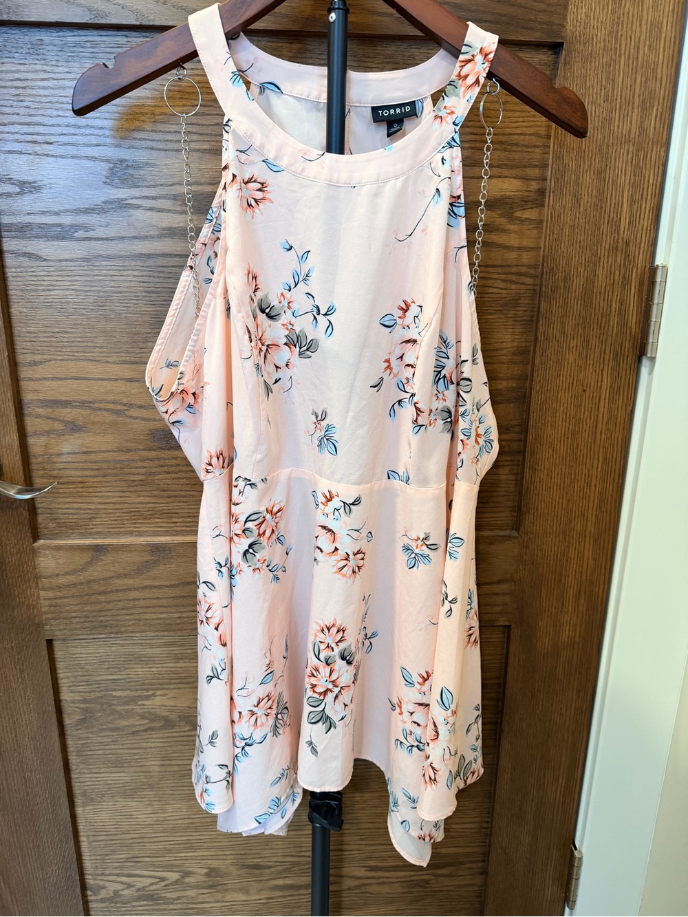 Torrid Pink Floral Cold Shoulder Midi Dress Size 0